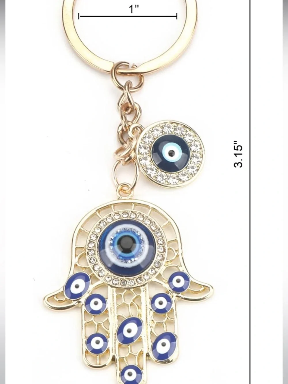 Gold Hamsa Evil Eye purse/bag charm Keychain